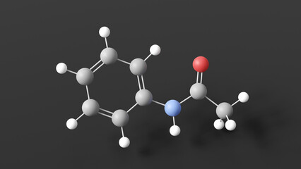 Fototapeta premium acetanilide molecule 3d, molecular structure, ball and stick model, structural chemical formula analgesic