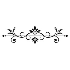 Calligraphic border divider floral design elements Adobe Illustrator Artwork