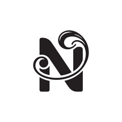 Fluid Style Letter N Logo Icon Design - A Creative and Elegant Design Ideal for Modern Brands Looking for a Stylish, Sleek, and Artistic Logo That Combines Contemporary Aesthetics and Fluidity.
