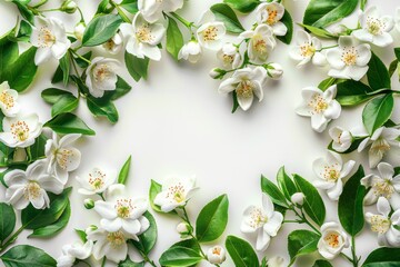 Fototapeta premium watercolor of jasmine flowers. ai generated