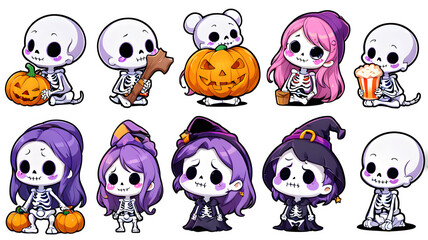 Fototapeta premium set of halloween monsters