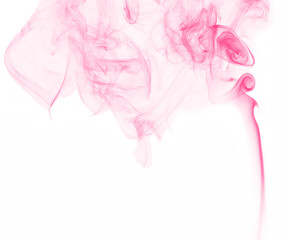 Fototapeta premium Artistic Pink Smoke Movement on Clear Background, Smoke on transparent background