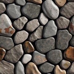 Seamless river stone pattern, ideal for backgrounds and digital art