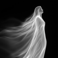 Woman in Flowing White Smoke