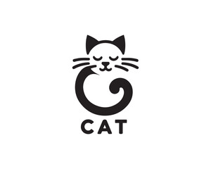 black and white cat logo
