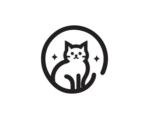 cute cat icon vector illustration