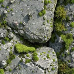 Seamless stone with moss texture for design projects.