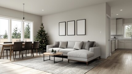 Modern Open Concept Living and Dining Space