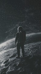 Obraz premium Astronaut Gazing at Serene Cosmic View
