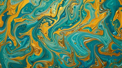 Abstract teal and Orange Fluid Art with Flowing Patterns and Organic Texture for Artistic Backgrounds