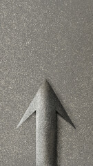 Fototapeta premium Stone arrow pointing up. Digital painting illustration with texture and noise