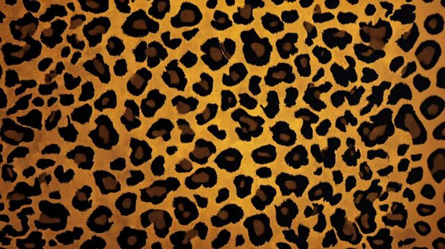 This is a close-up of a leopard print pattern, featuring black spots on a tan and brown background
