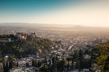 Sunset Panorama / View of the Alhambra and Granada