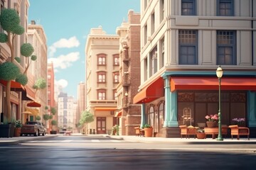 Obraz premium Street city architecture cityscape.