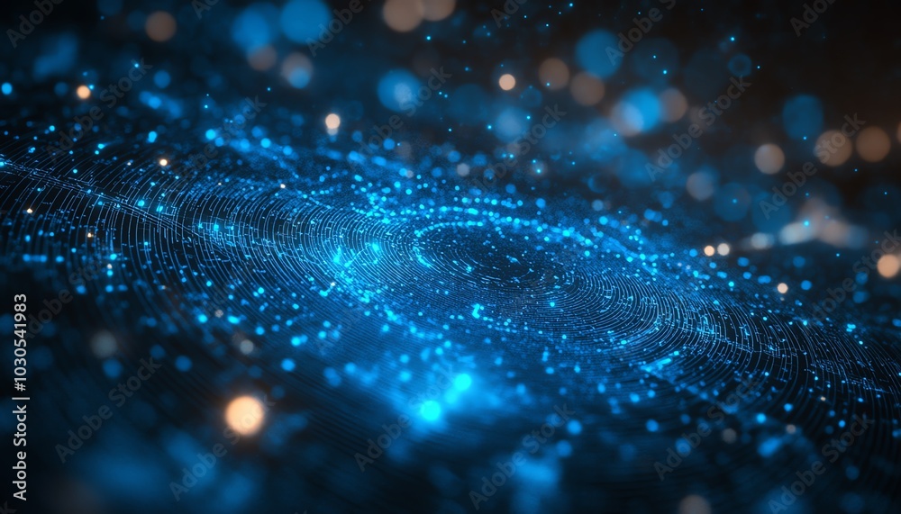 Fototapete a visually striking image of blue abstract lines defining direction on a futuristic tech background,