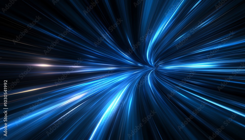 Aufkleber a visually striking image of blue abstract lines defining direction on a futuristic tech background,
