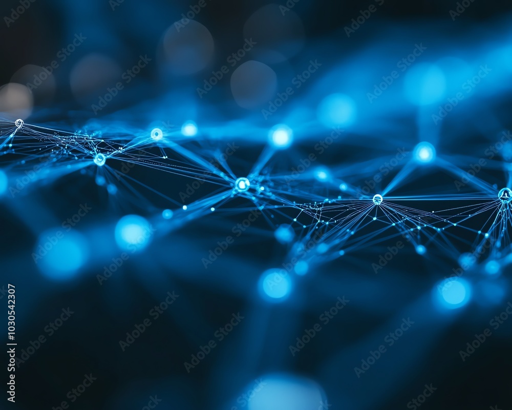 Poster abstract blue lines illustrating direction on a sophisticated techthemed background, emphasizing con