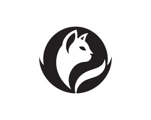 Cat head logo. Cat head icon. Cat face logo. Silhouette simple. Flat style. Black cat face icon logo. Logo design template. Vector illustration. Animal logotype concept. 