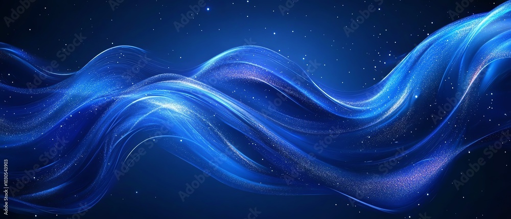 Aufkleber contemporary tech background with flowing blue abstract lines that define direction and create a sen