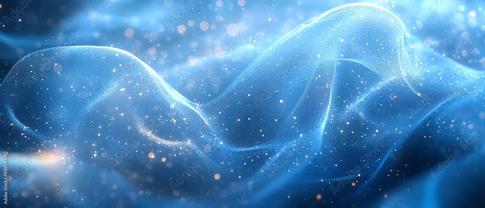 Aufkleber creative abstract blue banner for a tech website, emphasizing fluid designs and digital motifs to ca
