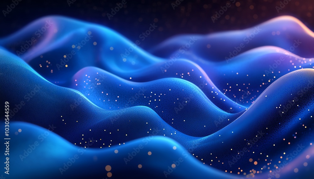 Poster Elegant abstract blue banner for a technology platform, featuring gradients and intricate patterns for a contemporary feel
