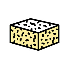 tofu block vegan food color icon vector. tofu block vegan food sign. isolated symbol illustration