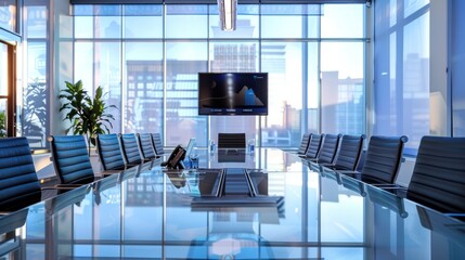Modern Conference Room with City View
