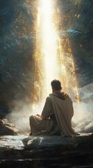 Obraz premium Artistic Representation of Galahad in a Mystic Setting