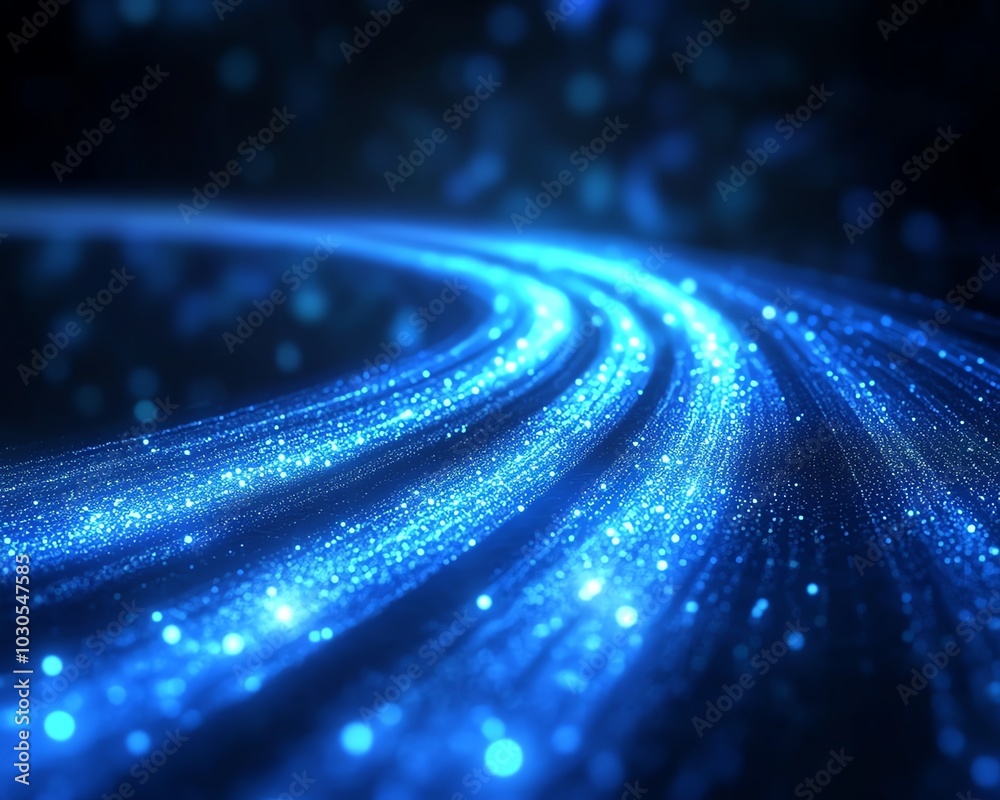 Aufkleber Visual representation of an information highway with flowing streams of light, symbolizing fast data transfer and connectivity