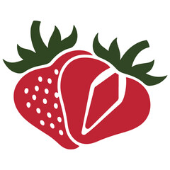 strawberry fruits isolated on a white background.