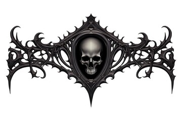 Gothic ornament frame white illustration accessories.