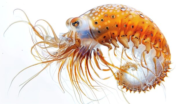 A Marine Animal on White Background - a captivating and unique visual. The marine animal on a pure white backdrop creates an enchanting and distinct scene.