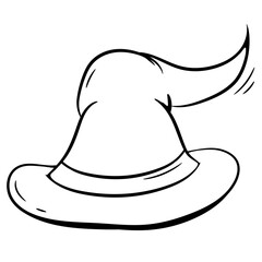 illustration of halloween magic witch hat.