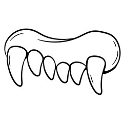 illustration of monster teeth hand drawn.