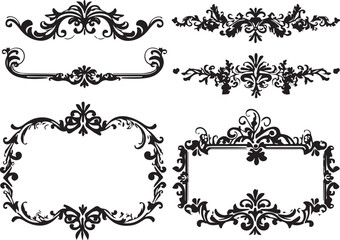 Set frames. Hand drawn vector illustration