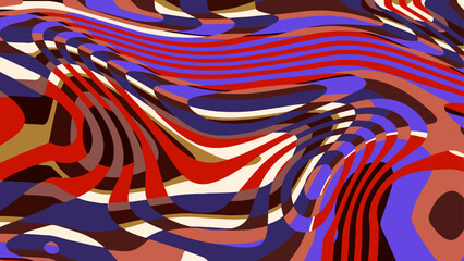 Vector liquid abstract background. Bright multicolor backdrop with stripes