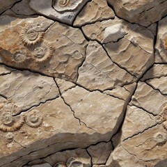 Seamless fossil texture. Image of ancient fossil stones