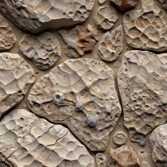 Seamless fossil texture. Image of ancient fossil stones