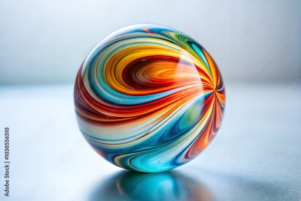 Wall mural Glass sphere with swirling patterns and smooth texture