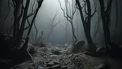 forest in the fog - Powered by Adobe