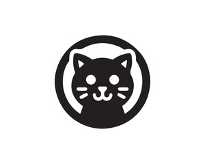 Fototapeta premium Cat head logo. Cat head icon. Cat face logo. Silhouette simple. Flat style. Black cat face icon logo. Logo design template. Vector illustration. Animal logotype concept. 