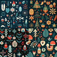 Naklejka premium A collection of four different Christmas