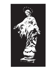 Our Lady of the Smile Catholic Religious Illustration Virgin Mary Vector