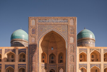 Bukhara main square, Mir-i-Arab Madrasa blue tiles 