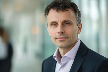 Fototapeta premium Portrait of Accomplished Executive in Stylish Office Setting