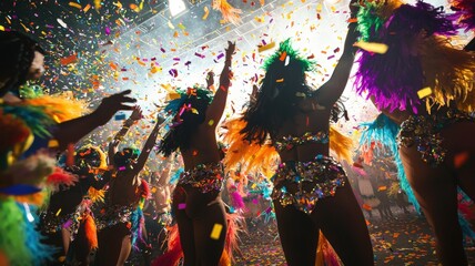 Fototapeta premium Hands reaching up in carnival celebration