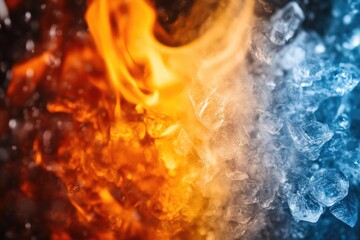 The Intense Battle of Flame and Frost in Close-Up