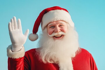 Naklejka premium Joyful Santa Claus Close-Up Smiling Brightly