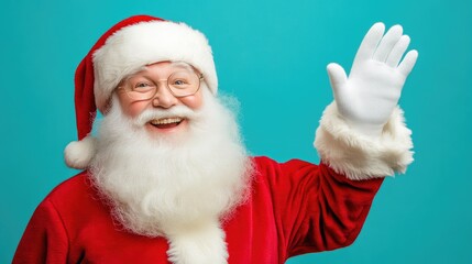 Santa Claus Close-Up Exuding Happiness and Joy