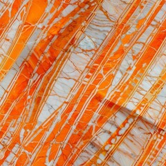Seamless Orange Marble Pattern. Orange And White Marble Design.